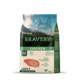 BRAVERY ADULTO RAZAS MEDIANAS Y GRANDES POLLO 12 KG