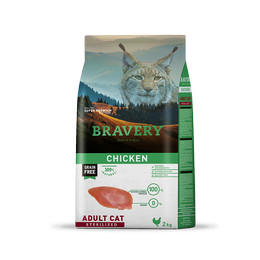 BRAVERY GATO ADULTO ESTERILIZADO POLLO 2KG