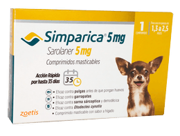 SIMPARICA 1 TABLETA PARA PERROS DE 1,3 A 2,5 KG 