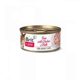 BRIT CARE GATO ADULTO LATA TUNA WITH CHICKEN & MILK 70 GR