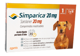 SIMPARICA 1 TABLETA PARA PERROS DE 5 A 10 KG 