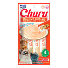 CHURU PARA GATOS SABOR POLLO CON CARNE DE RES 4 TUBOS