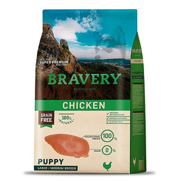 BRAVERY CACHORRO RAZAS MEDIANAS Y GRANDES POLLO 4 KG