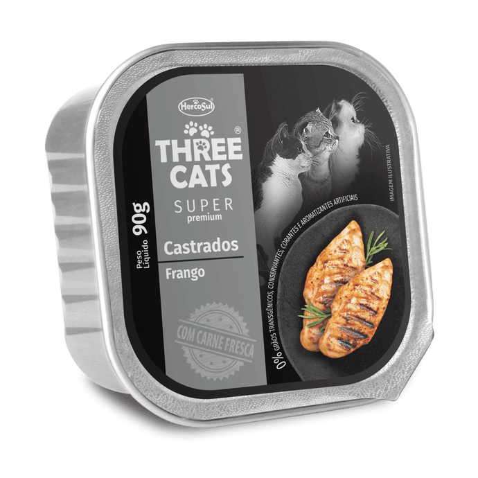 THREE CATS PATE SUPER PREMIUM GATOS CASTRADOS SABOR POLLO 90gr - maskoticas.cl.png