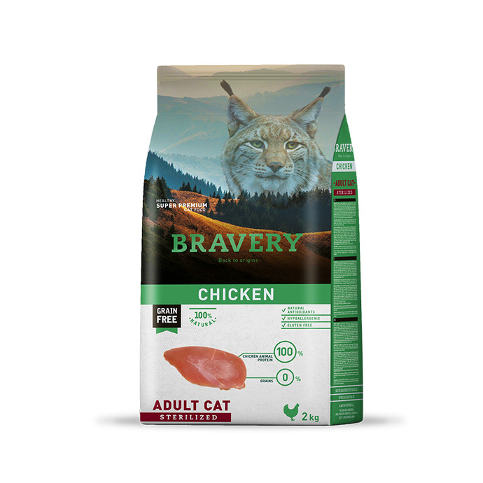 BRAVERY GATO ADULTO ESTERILIZADO POLLO 2KG - bravery-cat-pollo-adult-esterilizados-2kg.jpg