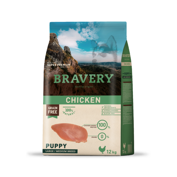 BRAVERY CACHORRO RAZAS MEDIANAS Y GRANDES POLLO 12 KG - MASKOTICAS.CL.png