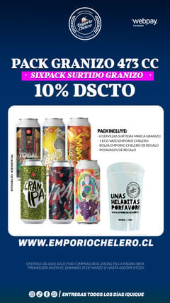 PACK 6 CERVEZAS GRANIZO BREBAJES + ECO VASO 