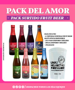 PACK 4 CERVEZAS FRUIT BEER + ECO VASO 