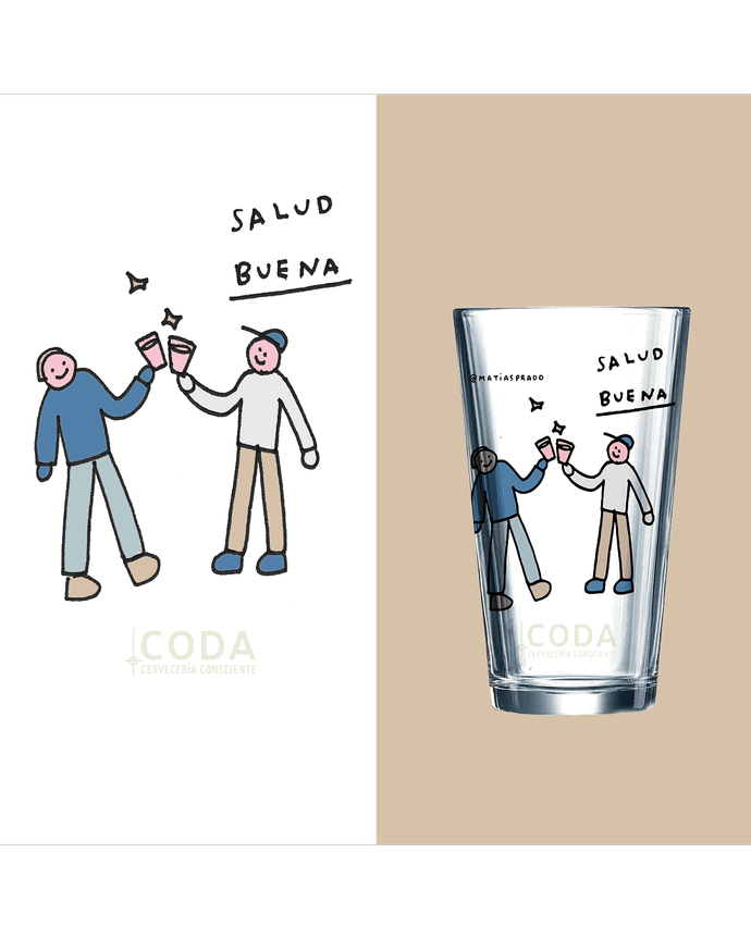 Vaso CODA Matías Prado - Don't Let It End - Pinta Americana 470 cc Matías Prado - Don't Let It End.png