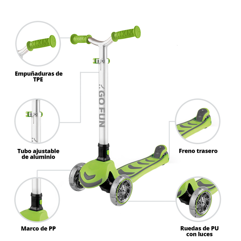 Scooter Eléctrico con Bocina y Luz Azul - ClubOferta