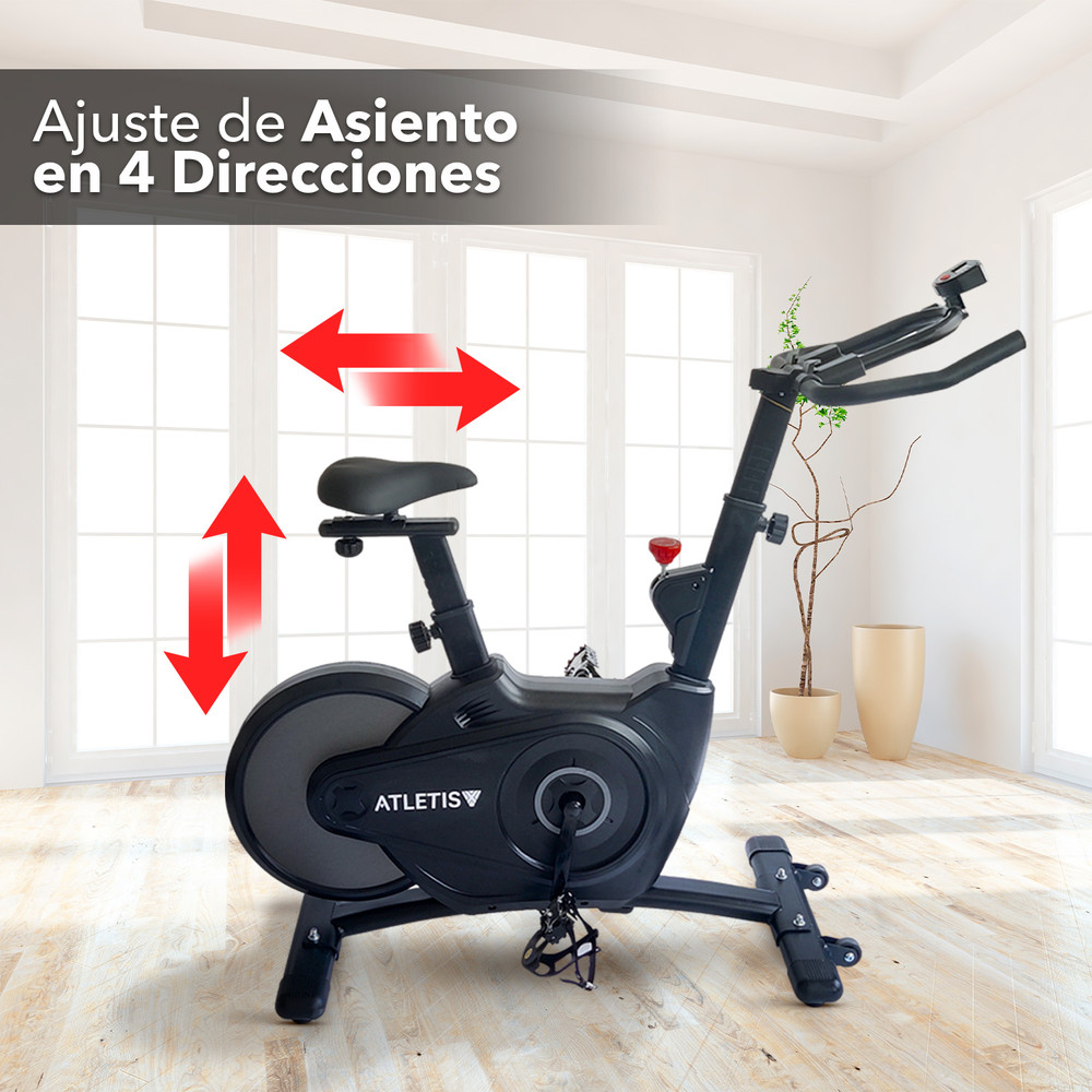 Atletis - Bicicleta Estática Magnética Volante 4 Kg Negro