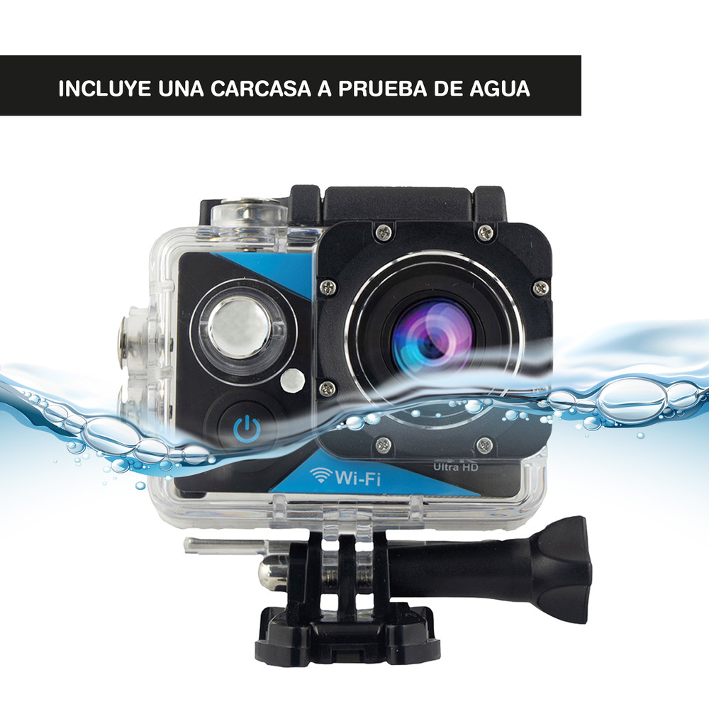 Cámara Deportiva 4K con WiFi AC-166 Negro - ClubOferta