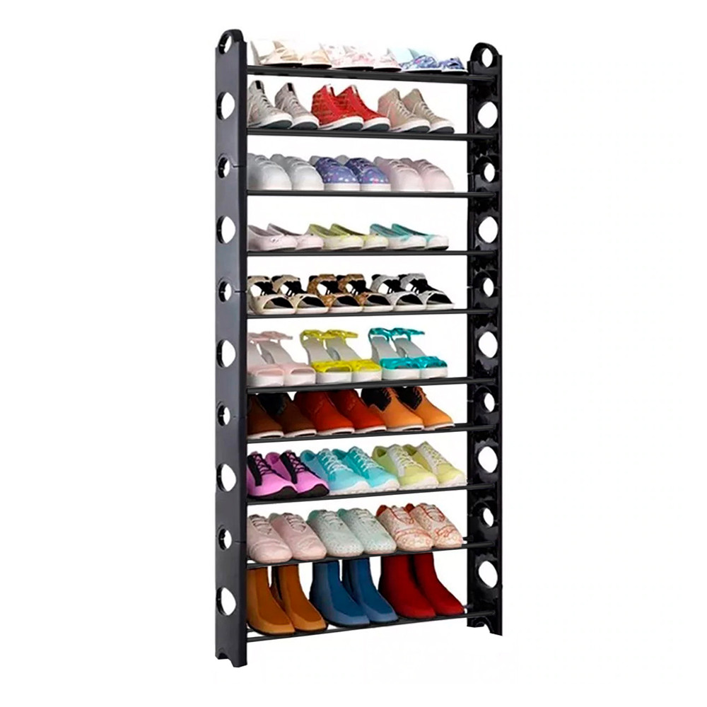 Zapatero apilable vertical para zapatillas, duradero, para armario,  entrada, baño, estante para zapatos, soporte para zapatos, color negro  (talla : 5