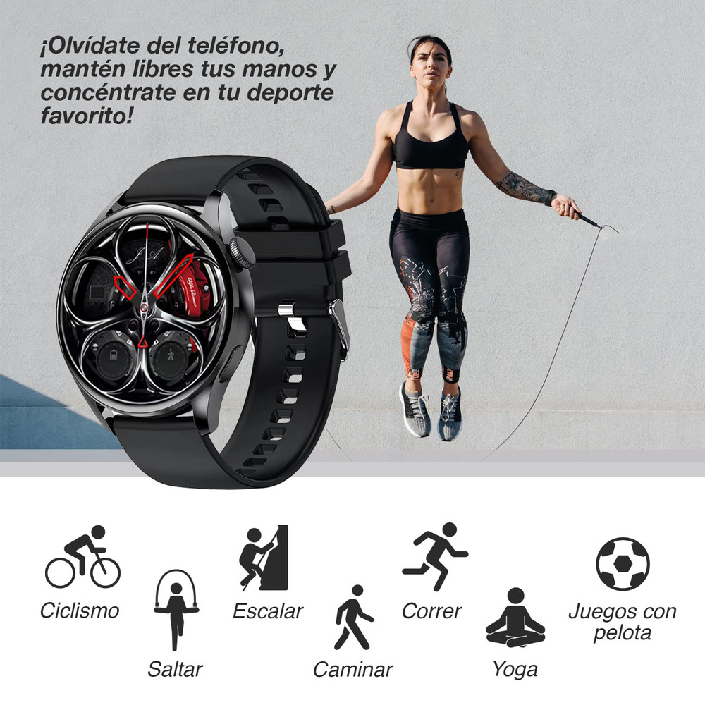 Smartwatch Reloj Inteligente Redondo QS9 Negro - ClubOferta