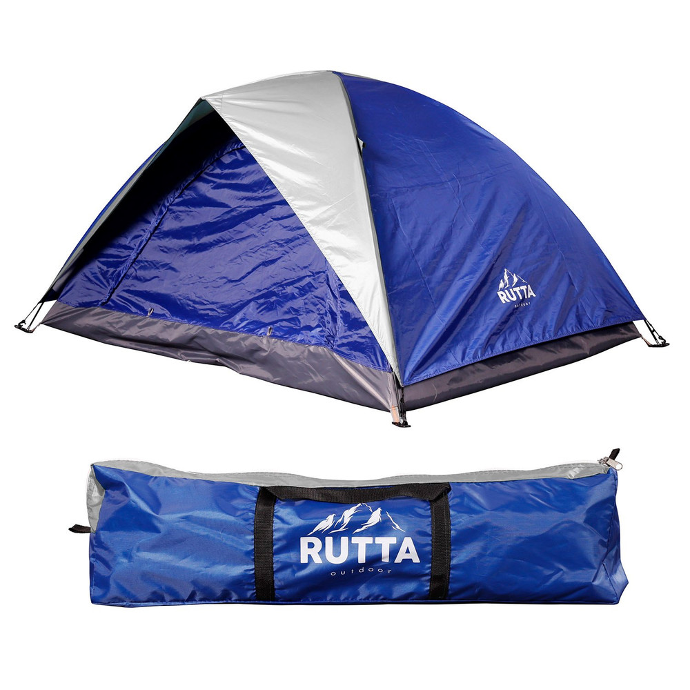 Mesa plegable de camping azul con 2 soportes para bebidas con bolsa de  transporte