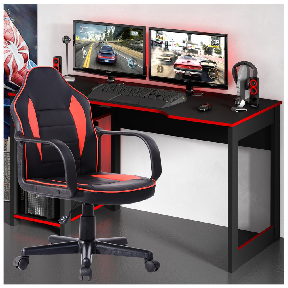 Silla PC Gaming Videojuegos Racing Escritorio Sillon Gamer Oficina Despacho  Color Rojo